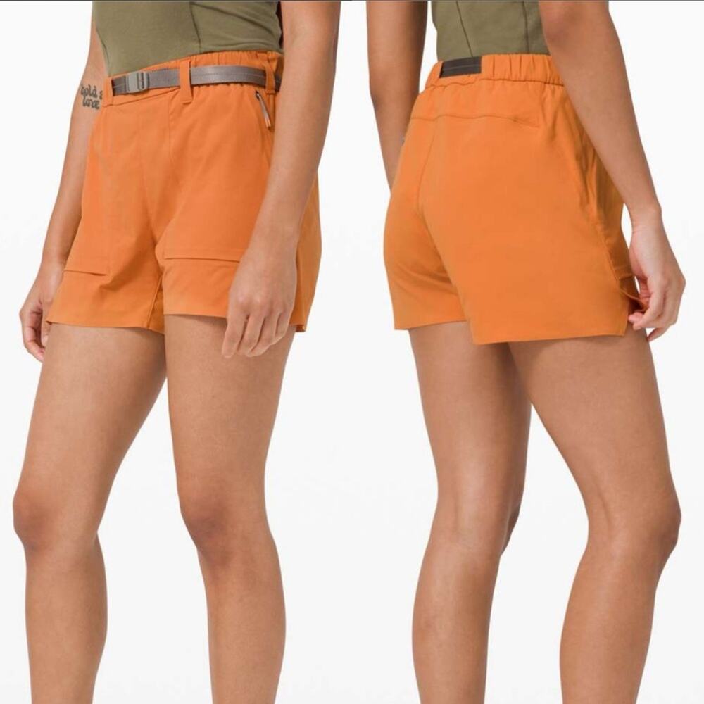 Lululemon Lab Tangerine Orange Outdoor Indoor Kosaten Shorts - 6